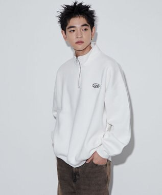 WEGO ワンポイントハーフジッププルオーバー ホワイト