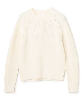 BEIGE， HELIODOR / スポンディッシュマリンボタンニット Ecru