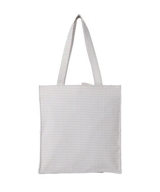 Maison de FLEUR ギンガムリボンスクエアトートバッグ Gray