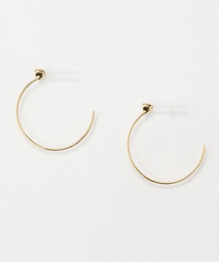 Phoebe 【金属アレルギー対応】スリムフープビジューセラミックピアス ゴールド