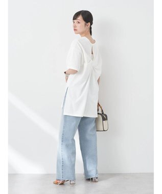 earth music&ecology バックスリットねじりチュニックＴ Off White