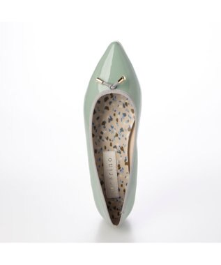 MODE ET JACOMO <carino>【レイン対応】エナメルプレーンパンプス グリーンエナメル