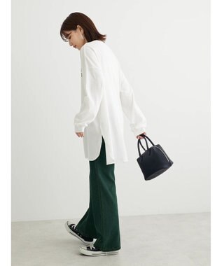 Green Parks ワンポイントカレッジロゴ裾ラウンドチュニック Off White