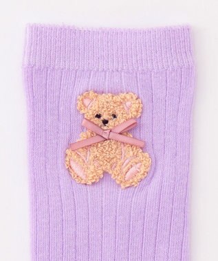 ANY KIDS ハイソックス（アニマル サガラ刺繍） ラベンダー
