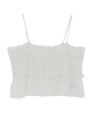 AMERICAN HOLIC 【2点セット】チュールキャミ+ノースリーブT Ivory