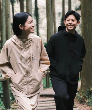 SHARE PARK MENS 【撥水・UVカット・ストレッチ・軽量 】パッカブルマウンテンパーカー（Lサイズ） ブラック系