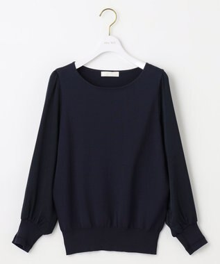 ANY SIS 【洗える】異素材コンビ ニット ネイビー