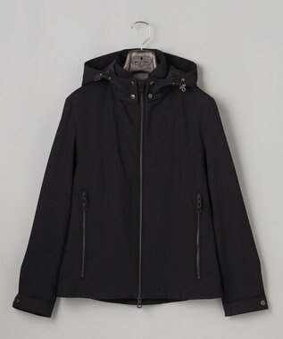 GOTAIRIKU 仕事で着られる【シワになりにくい/洗える/ストレッチ/吸水速乾】バブルテック フーデッドブルゾン ブラック系