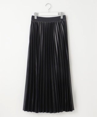 自由区 S 【ウエストゴム・洗える】ブライトサテンプリーツ スカート ブラック
