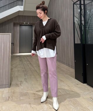 UNFILO ふわふわ スキッパーニット [NEW]ブラウン