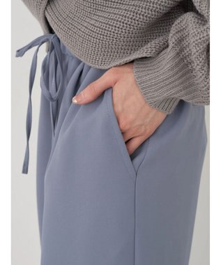 earth music&ecology 裾ドロストパラシュートパンツ Grayish Blue