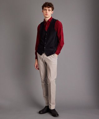 JOSEPH ABBOUD 【キングサイズ・ソフトな着心地/I単品羽織にも】 コーデュロイフラワープリント シャツ レッド系5