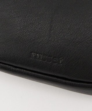 russet カラビナ付き ソフトレザー横長ポーチ(Z-218) Black