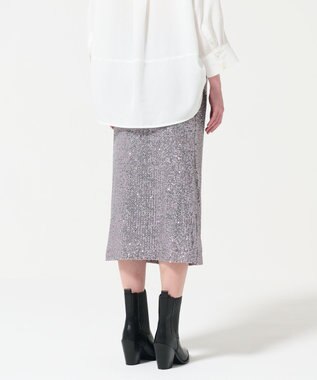 GRACE CONTINENTAL スパンコールタイトスカート グレー