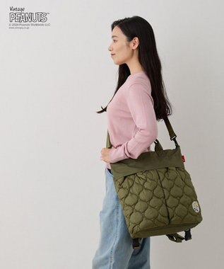 ROOTOTE 8407【スヌーピー】IP.セオルー.パフ.ピーナッツ-9R 02：カーキ