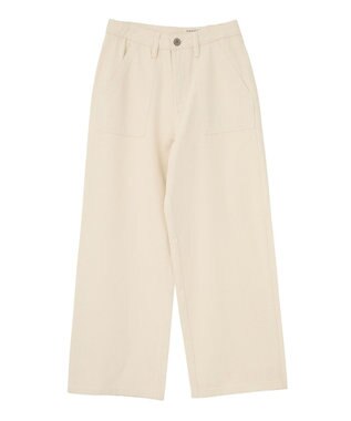 AMERICAN HOLIC ベイカーデニムパンツ White