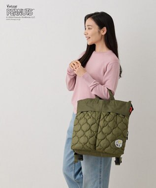 ROOTOTE 8407【スヌーピー】IP.セオルー.パフ.ピーナッツ-9R 02：カーキ