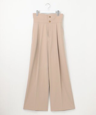 23区 【エステータ】コットンダブルクロス マーベルト ワイドパンツ グレージュ系