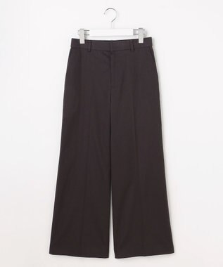 自由区 L コットンサテンクロップド丈ワイドストレート パンツ ［新色］ダークブラウン系