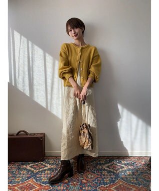 Green Parks クルーネックカーディガン Mustard