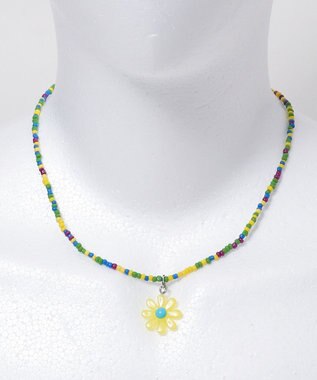 WEGO Lフラワーカラービーズネックレス