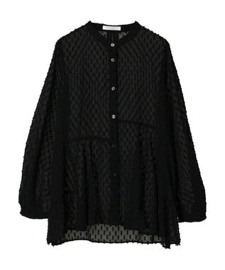 Green Parks アシメティアードブラウス Black