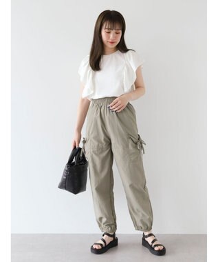 Green Parks ・ＥＬＥＮＣＡＲＥ　ＤＵＥリボンポケットカーゴパンツ Light Khaki