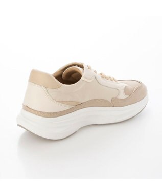 MODE ET JACOMO <MODE ET JACOMO>【軽量】厚底レースアップスニーカー ベージュ