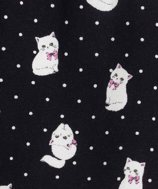 ANY KIDS 総柄プリント レギンス ネイビー×ねこ