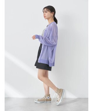 earth music&ecology シアーニットカーディガン Light Purple