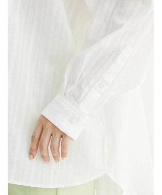 Green Parks カラミバンドカラーシャツ Off White