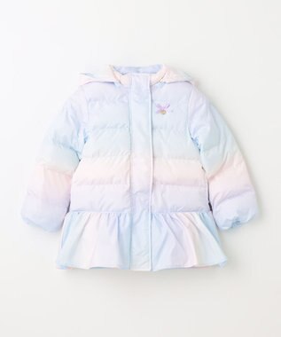 ANY KIDS 【洗濯機OK】中綿 リボン コート レインボー