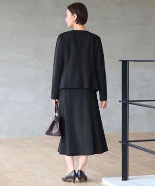 自由区 L 【セットアップ対応・洗える】モクロディ ノーカラージャケット ブラック系