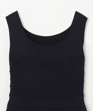 GRACE CONTINENTAL ツイードマーメイドニットワンピース ブラック