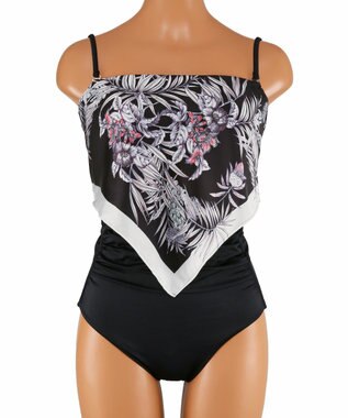 San-ai Resort（三愛水着楽園） 【ナチュラルシェイプスイム　ライト】　スカーフ風ノンワイヤービキニ　9M・11L　【San-ai Resort（サンアイリゾート）】 ブラック