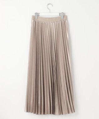 自由区 S 【ウエストゴム・洗える】ブライトサテンプリーツ スカート ベージュ