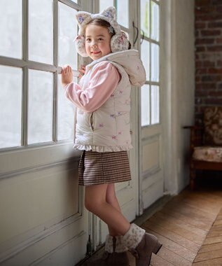 ANY KIDS 中綿リバーシブルベスト ミルキーベージュ