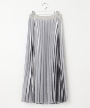 自由区 S 【ウエストゴム・洗える】ブライトサテンプリーツ スカート ライトグレー