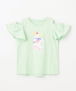 ANY KIDS 接触冷感 いろいろモチーフ Tシャツ ミント×ジュース