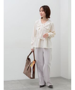 Te chichi リボンディテールペプラムブラウス アイボリー
