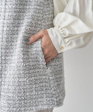 Green Parks Ｏ．ツィードペプラムベスト Gray