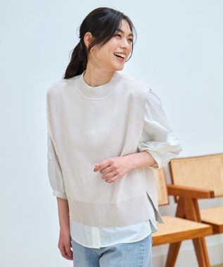 ANY L ニットベスト グレージュ