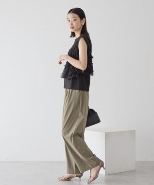 AMERICAN HOLIC 【2点セット】チュールキャミ+ノースリーブT Black