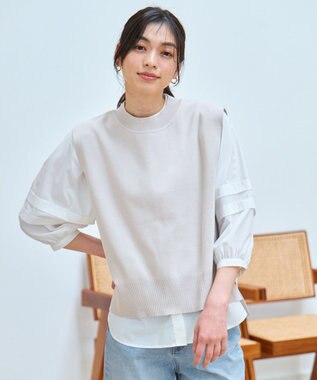 ANY L ニットベスト グレージュ