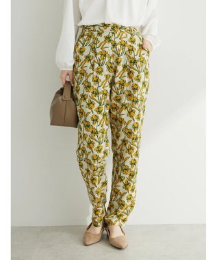 Green Parks Ｂ．レーヨン混プリントパンツ Light Khaki