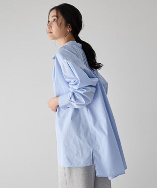 YECCA VECCA タイプライタースキッパーオーバーシャツ Sax