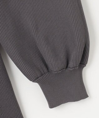 Feroux 【洗える】バイカラーペプラム ニット グレー系1