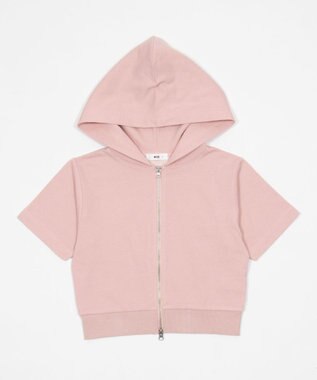 WEGO 【セットアップ対応】半袖ショートZIPパーカー ピンク