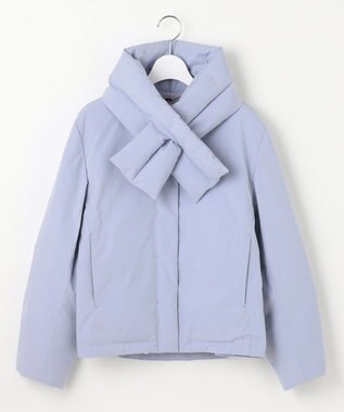 自由区 【撥水加工・洗える】ティペット付きスプリング ダウン ライトブルー