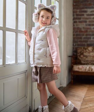 ANY KIDS 中綿リバーシブルベスト ミルキーベージュ